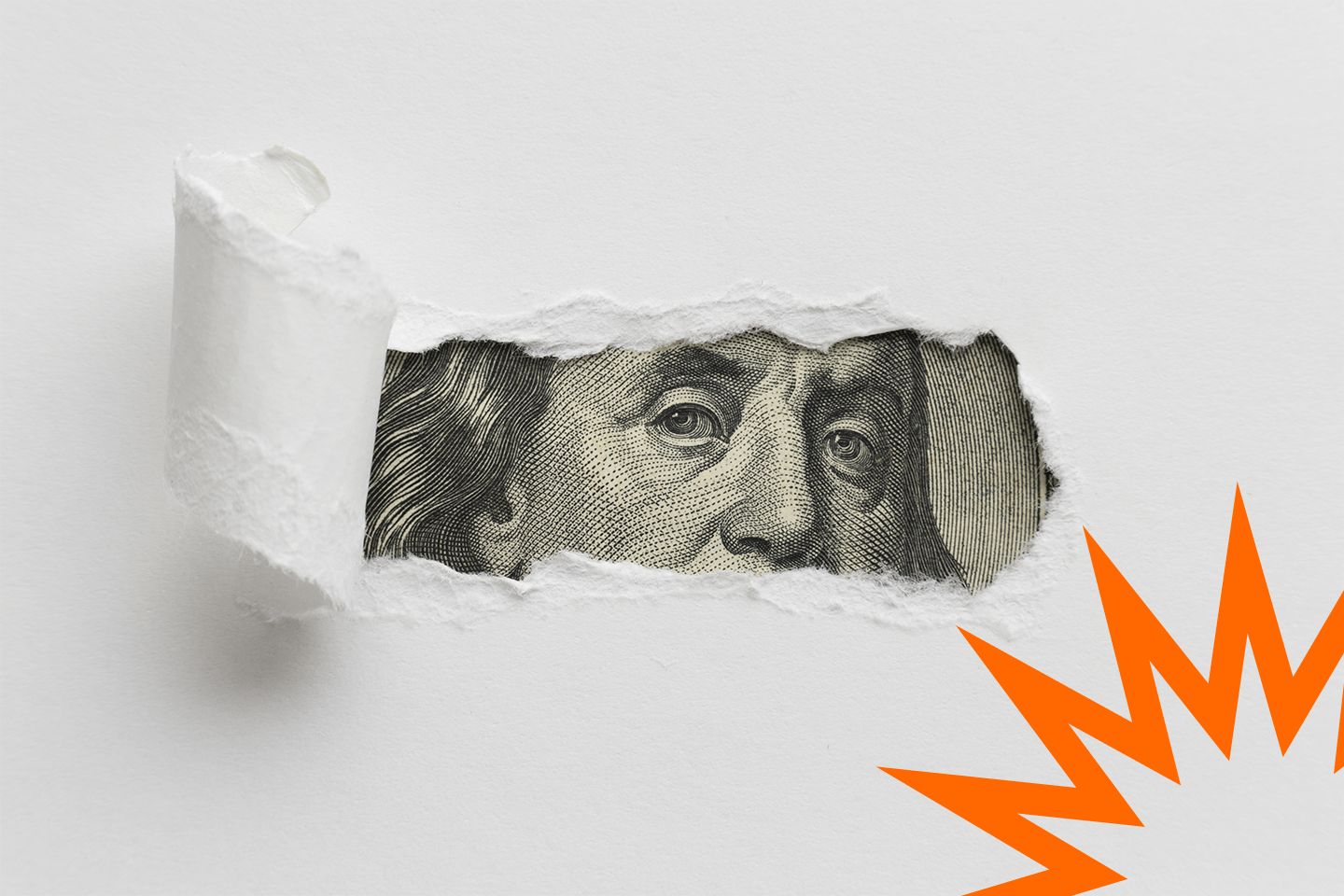 Arte com uma nota de dólar